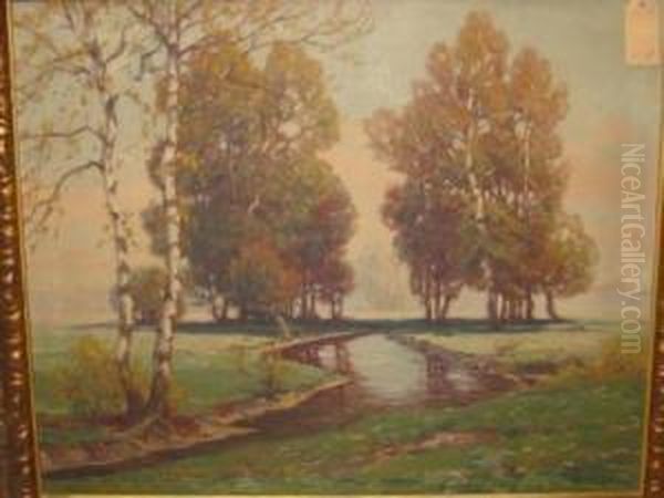 River Scene With Trees - view 1