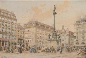A Market Day In Am Hof by Richard Moser