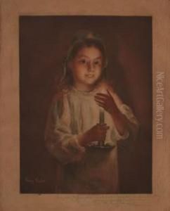 Girl With Candle by Gustave Henry Mosler
