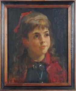 Portrait Of Edith Mosler, The Artist's Daughter by Henry Mosler