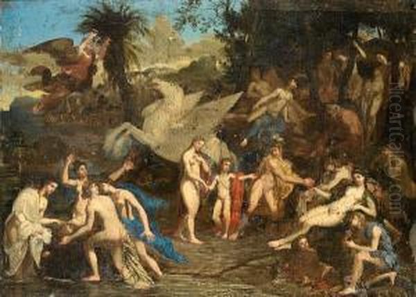 Pegasus Amongst The Muses On Mount Parnassus - view 1