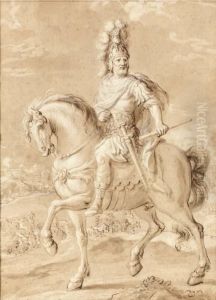 A General On Horseback In A Landscape A General On Horseback In A Landscape