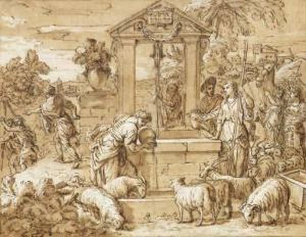 Moses And The Daughters Of Jethro - view 1
