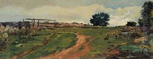 Untitled - Farm Scene by Charles Eugene Moss