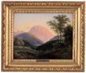 Der Traunstein Im Abendlicht by Joseph Mossmer