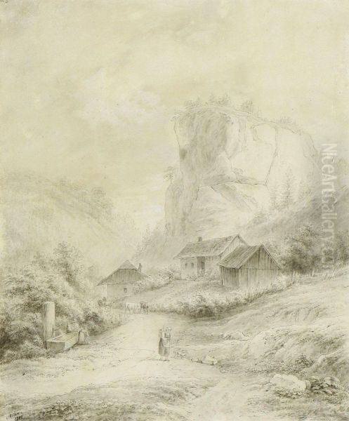 Bauernhauser In Gebirgslandschaft. - view 1
