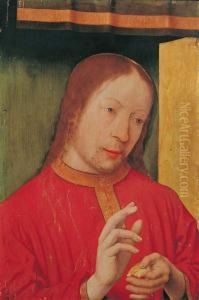 Christus Segnet Das Brot by Jan Mostaert