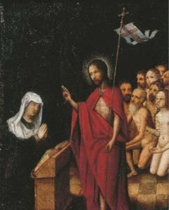 Christ In Limbo Blessing The Virgin by Jan Mostaert