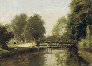 Figures Before A Bridge