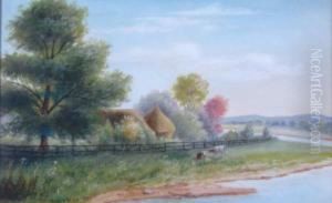 Hunter In Wooded Landscape by Alden Mote