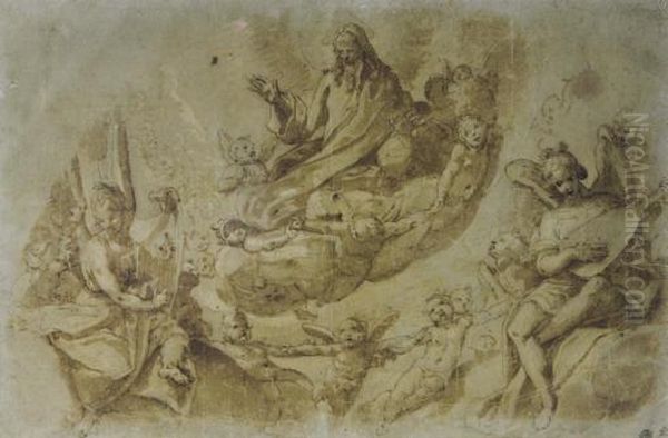 God The Father Surrounded By Angels And Cherubim - view 1