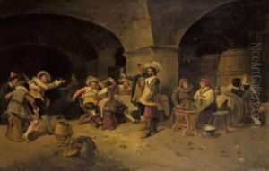 La Ripaille Dans La Taverne by Francois Nicolas Mouchet