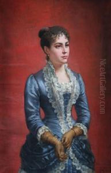 Portrait Of A Woman In Blue - view 1