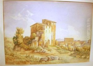 Paysage D'italie - Pres De Rome by Marie Christine Mouillet