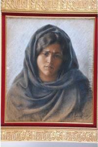 Portrait De Femme Orientale by Simon Moulin