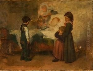 Enfants Pres Du Lit De Leur Mere