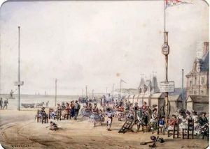 La Plage De Trouville, Circa 1865 by Louis J.B. Moullin