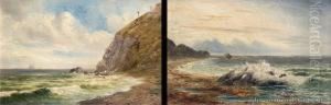 Punakauia Cliffs From Waitate Beach & Early Morning On The Coast - A Pair by John Elder Moultray
