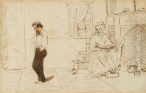 Two Figures In An Interior by William Sidney Mount