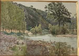 Paysage A La Riviere by Henri Laurent Mouren