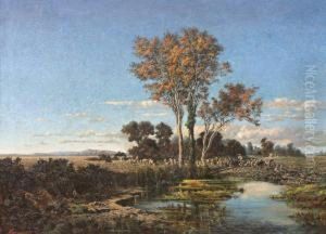 Le Repos Du Troupeau Sous Les Arbres