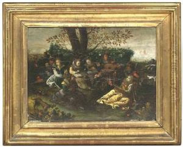Outdoor Merry Company. Oil/panel - view 1