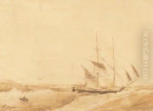 Brick Goelette En Fuite by Charles Louis Mozin