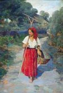 Wiejska Dziewczyna by Frantisek Mrazek