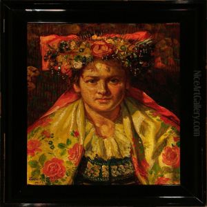 Woman In A Folk Costume by Wincenty, Lukasz Mrzyglod