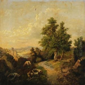Landscape, Presumably From Vierwaldstatter Lake In Austria by J. Ferenc, Franz Mucke