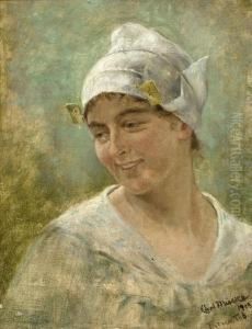 Junge Hollanderin Mit Weisser Haube by Karl Emil Mucke