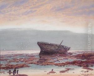 Coastal Scene With Wreck by Louis Fairfax Muckley