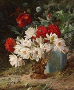 Blumenstillleben Mit Rotem Mohn by William Jabez Muckley