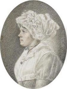 Set Of Three Portraits In Profile by Johann Jakob Mueller