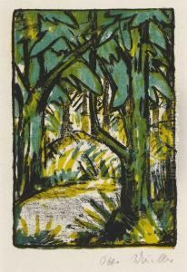Waldlandschaft by Otto Mueller