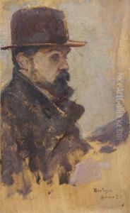 Portrait Du Peintre Pascal Adolphe Jean Dagnan-bouveret by Jules Alexis Muenier