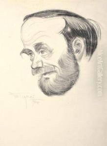Caricatura Di Oscar Ghiglia by Gino Mugnai