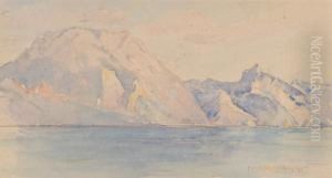 Der Traunsee Mit Traunstein Und Griechin by Ferdinand Muhlbacher