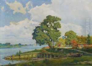 Norderelbe Bei Moorwerder by Adolf Muhlhan
