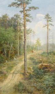 Two Riders In The Forest by Bernhard Muthlig