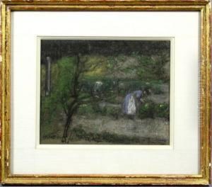 Woman In Garden by Henry Muhrman
