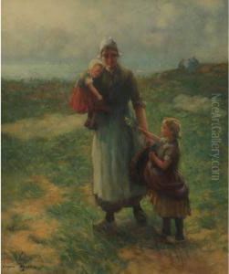 Mother And Children by Carl Eugene Mulertt