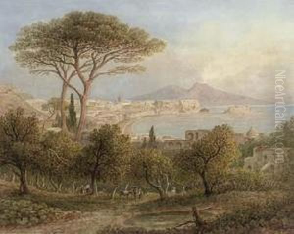 View Of The Bay Of Naples, Vesuvius Beyond - view 1