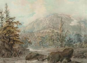 Landscape Near Montreux. by Johann Karl Mullener