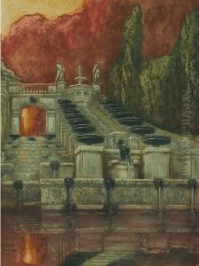 La Grande Cascade De Saint Cloud by Alfredo Muller