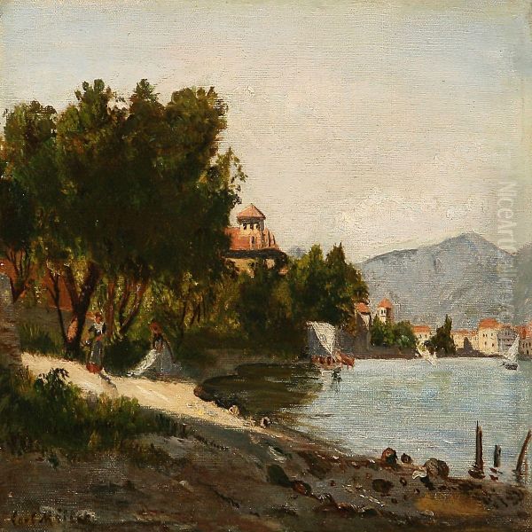 Scene From The Lugano Lake In Switzerland - view 1
