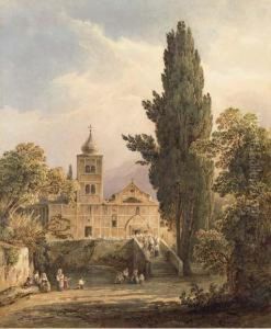 The Church Of Santa Maria Assunta At Castello Gragnano, Near Naples by Carl Muller