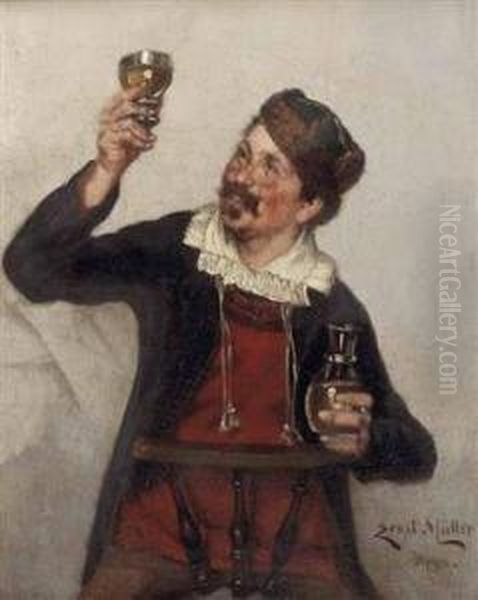 "der Weinkenner" Unten Rechts Signiert: Ernst Muller Mchen - view 1