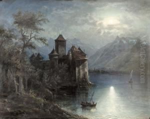 Chateau Chillon Bei Vollmond.
