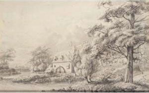 A Watermill On The Edge Of Woodland by Gerrit Muller